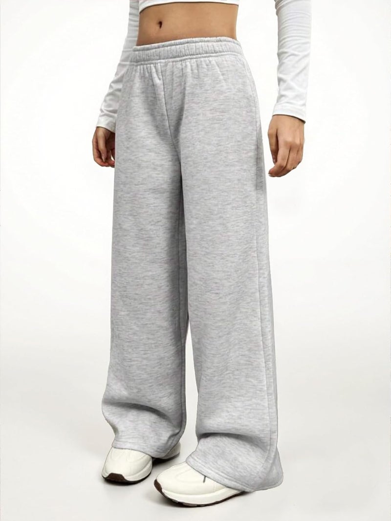 Ltvoo Store Girls Straight Wide Leg Track Pants Elastic Waist Casual Baggy Athletic Pants Loose Jogger Sweatpants for 8-12 Years - Image 1